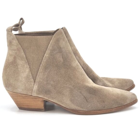 Diane Von Furstenberg Nadie Suede Gored Chelsea Booties Ankle Boots Women Size 5 - Picture 1 of 9